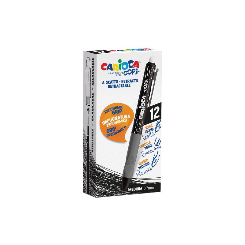 BOLIGRAFO CARIOCA OOPS RET- BORRABLE NEG