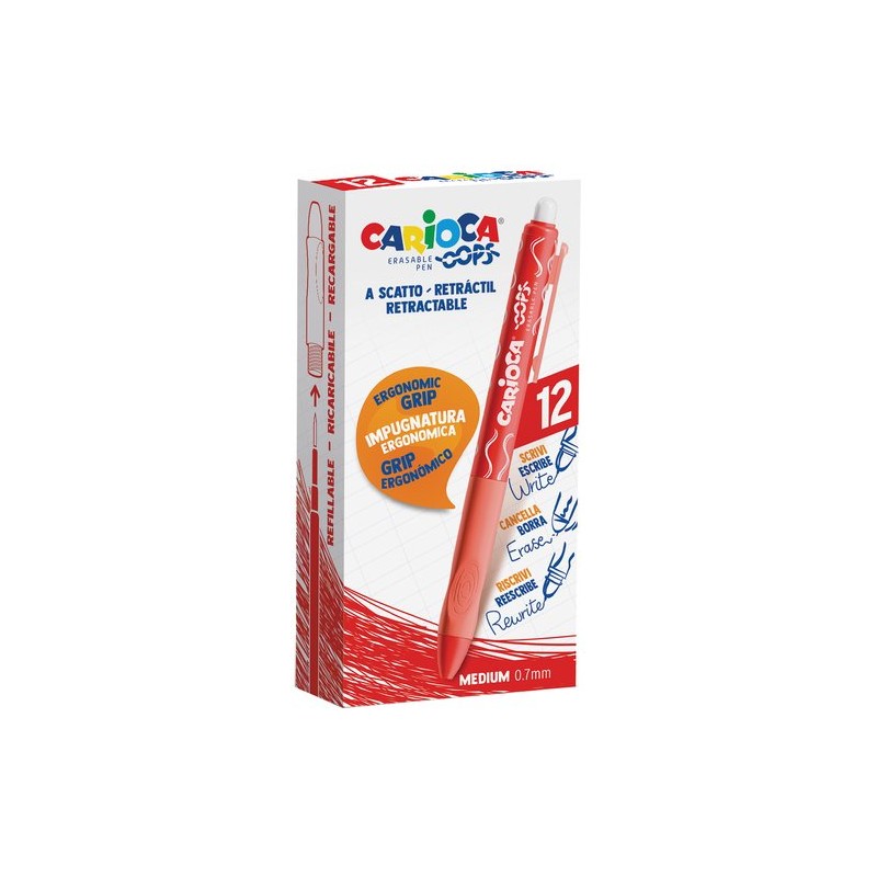 BOLIGRAFO CARIOCA OOPS RET- BORRABLE ROJ