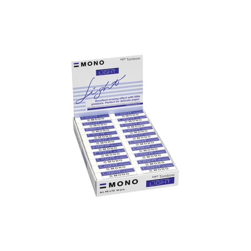 GOMA TOMBOW MONO LIGHT CAJA DE 40