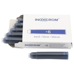 TINTA ESTILOG-INOXCROM CAJA 6 CART-AZUL