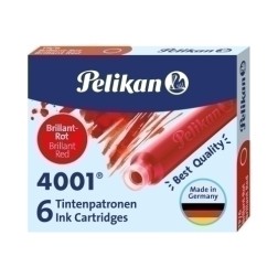 TINTA ESTILOG-PELIKAN 6 CART-TP-6 ROJO