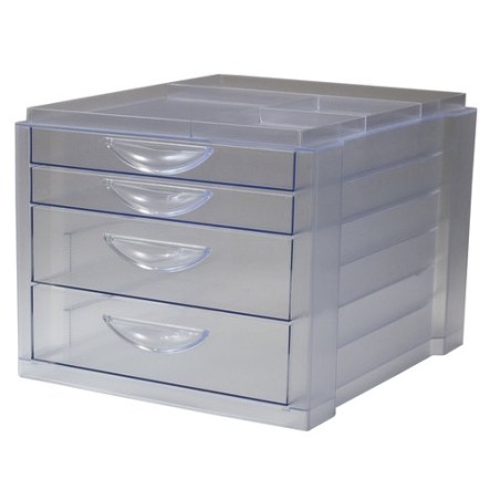 MODULO OLEF 4 CAJONES CRISTAL-CRISTAL