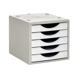 MODULO 5 CAJONES GRIS-BLANCO