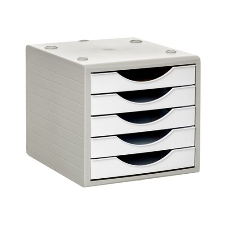 MODULO 5 CAJONES GRIS-BLANCO