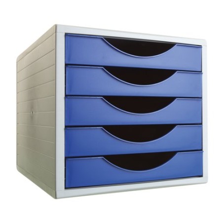 MODULO 5 CAJONES GRIS-AZUL
