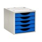 MODULO 5 CAJONES GRIS-AZUL MAR