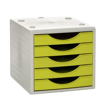 MODULO 5 CAJONES GRIS-KIWI