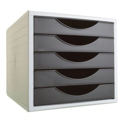 MODULO 5 CAJONES GRIS-NEGRO