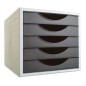 MODULO 5 CAJONES GRIS-NEGRO