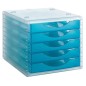 MODULO 5 CAJONES CRISTAL-AZUL