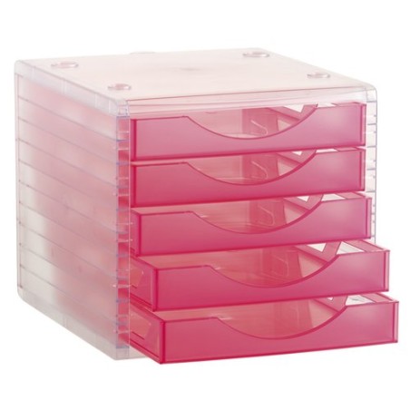MODULO 5 CAJONES CRISTAL-FUCSIA