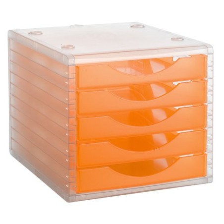 MODULO 5 CAJONES CRISTAL-NARANJA