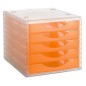 MODULO 5 CAJONES CRISTAL-NARANJA