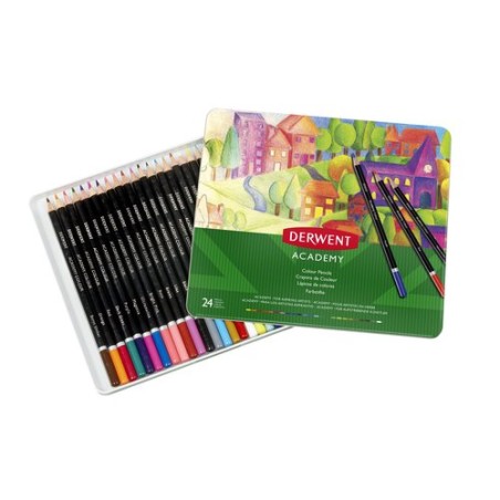 LAPICES DERWENT CAJ-METALICA 24 PIEZAS