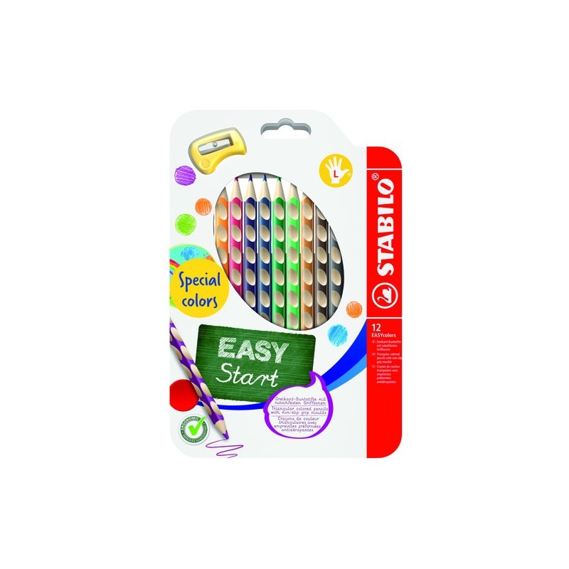 LAPICES COLOR STABILO EASY C- ZURDO 12