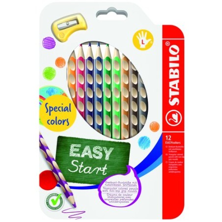LAPICES COLOR STABILO EASY C- ZURDO 12