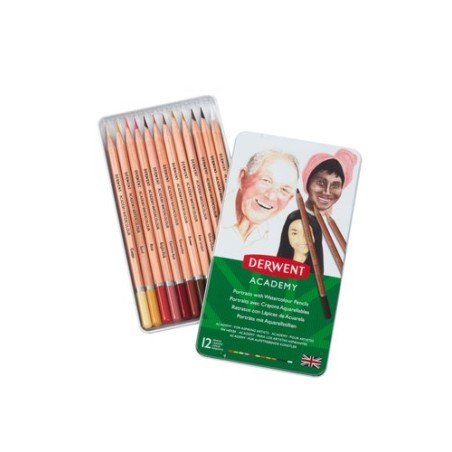 LAPICES DERWENT CAJ-METALICA 12 PZ-ACUAR