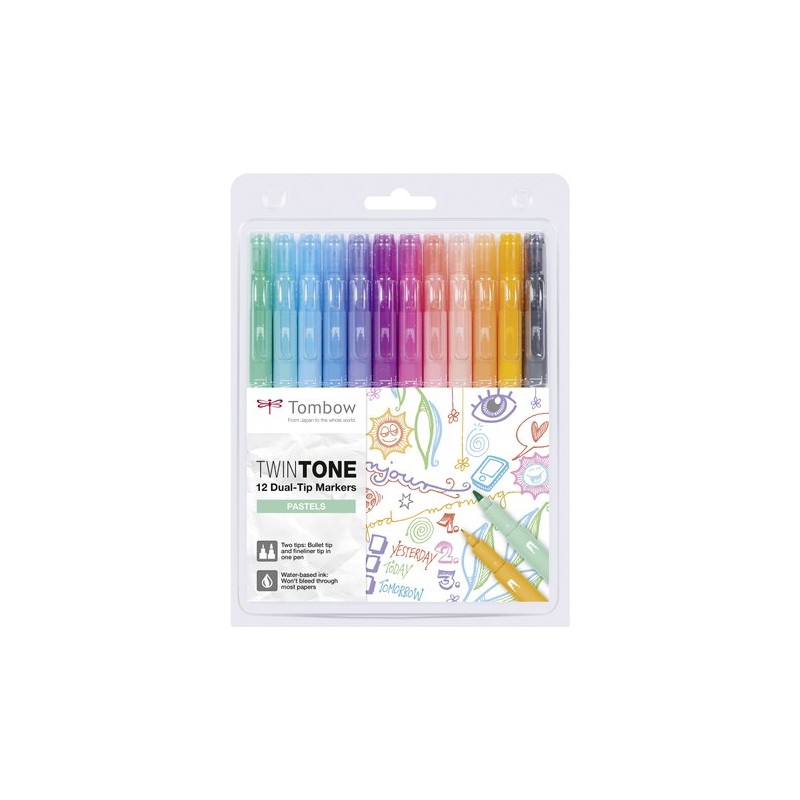 ROTULADOR TOMBOW TWINTONE PASTEL E-12