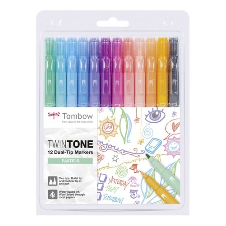 ROTULADOR TOMBOW TWINTONE PASTEL E-12