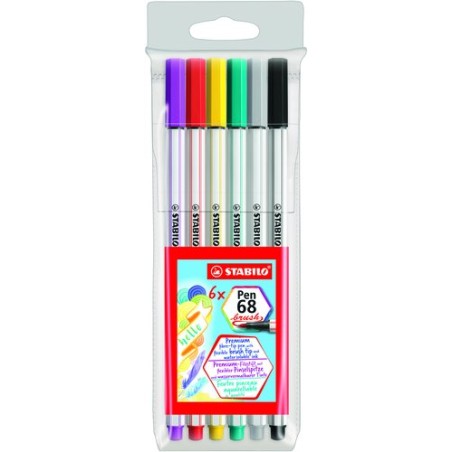 ROTUL-STABILO PEN 68 BRUSH BL-6