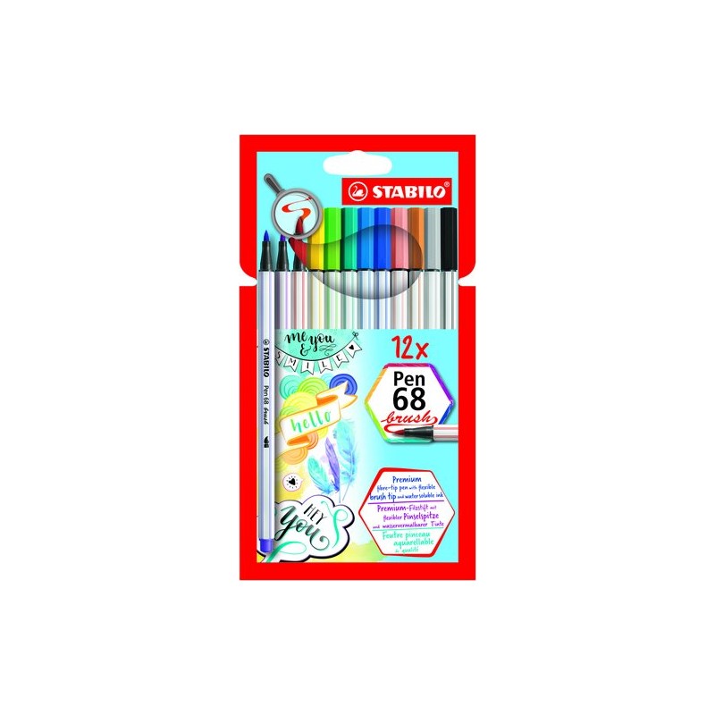 ROTUL-STABILO PEN 68 BRUSH CAJA 12