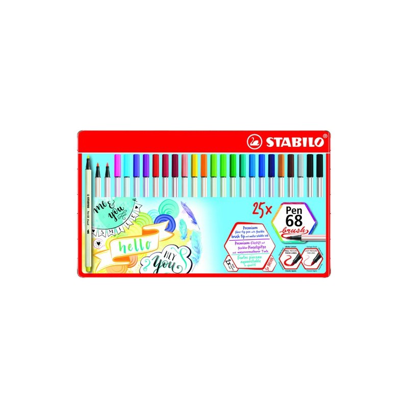 ROTUL-STABILO PEN 68 BRUSH CAJA 25