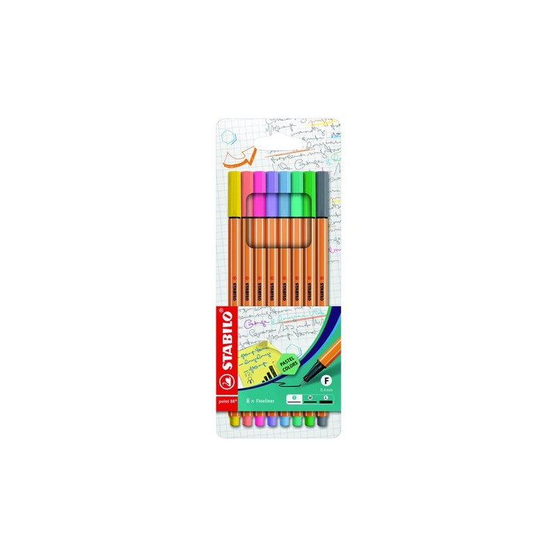 ROTUL-STABILO POINT 88 PASTEL EST- 8