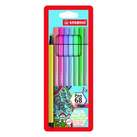 ROTUL-STABILO PEN 68 CAJA PLASTICO de 8
