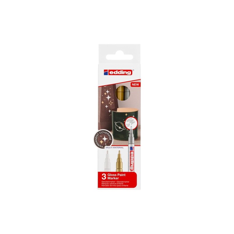 ROTUL-EDDING 751 B-3 (blanco, oro y pla