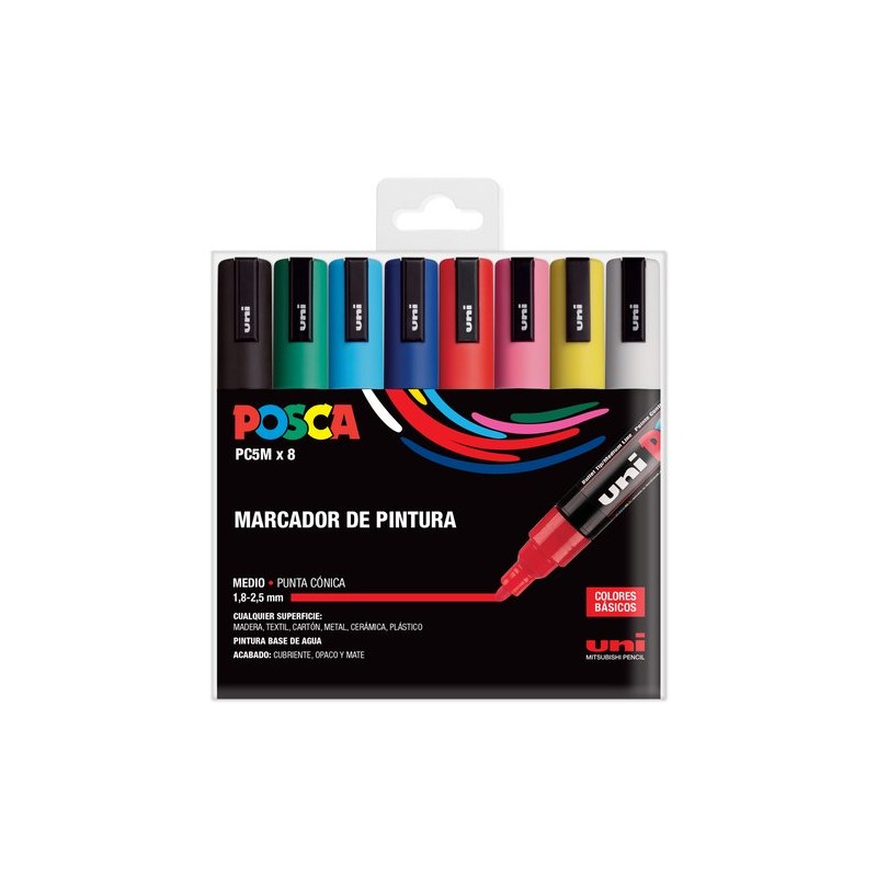 ROTUL-UNI-POSCA PC-5M BOLSA 8