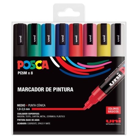 ROTUL-UNI-POSCA PC-5M BOLSA 8