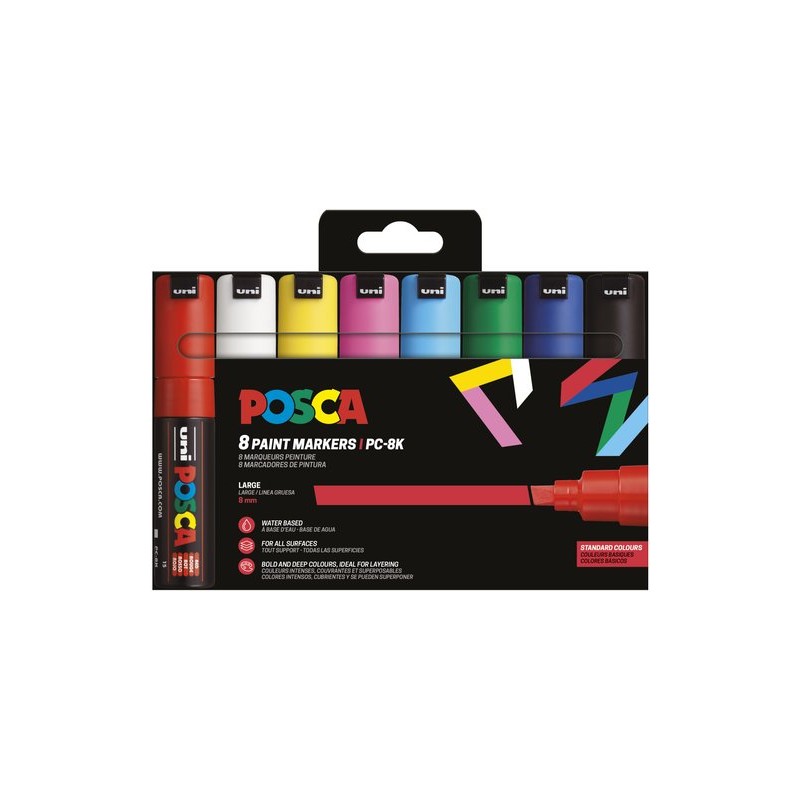 ROTUL-UNI-POSCA PC-8K BOLSA 8