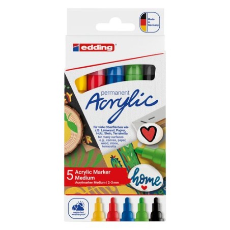 ROTUL-EDDING 5100 ACRYLIC BASICOS PACK 5