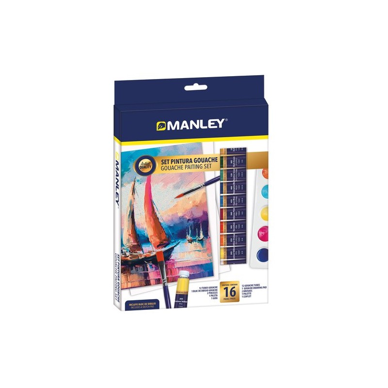 TEMPERA GOUACHE MANLEY SET DE 16