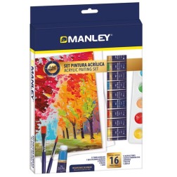PINTURA ACRIL- MANLEY SET DE 16